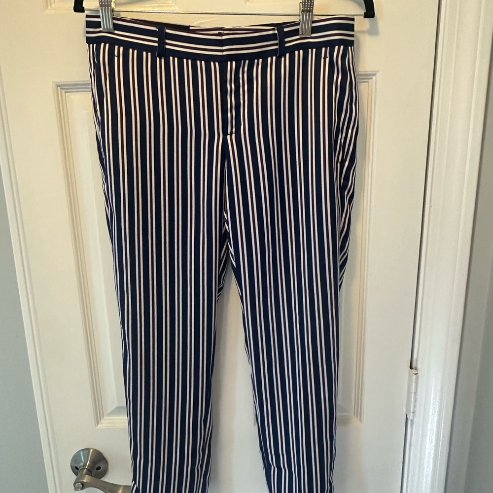 Banana Republic Women's Striped Pants in Navy and White
